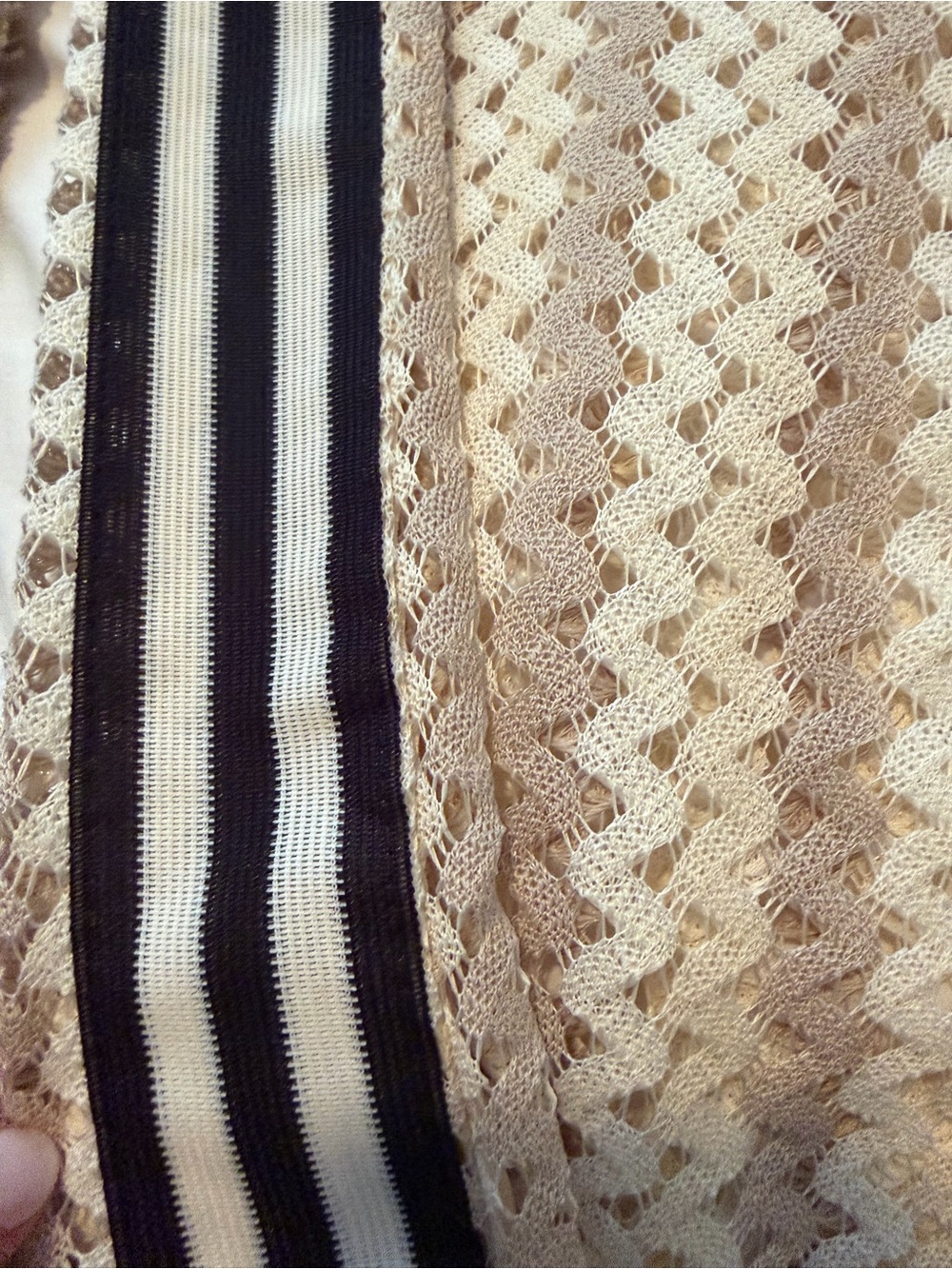 adidas woman’s Cream crochet pants with Black Side Stripes - Picture 3 of 3